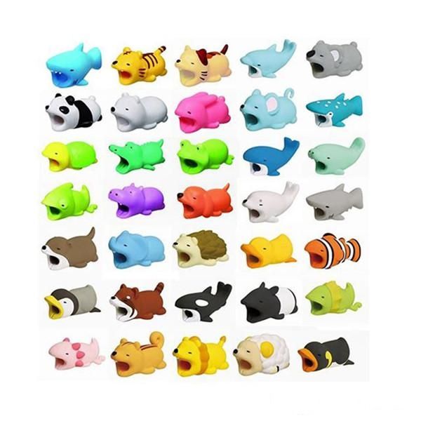 

fashion cartoon toyl design mobile phone charging cord protector usb cable mini head holder shockproof cable animal bites for phone cables