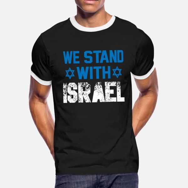 

we stand with israel jerusalem gift jew bethlehem t shirt men designer tee shirt plus size 3xl normal cute funny summer normal shirt