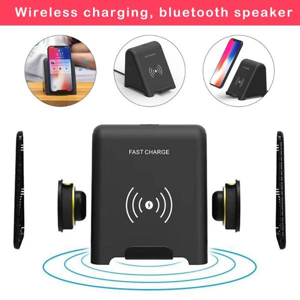 

portable bluetooth speaker for samsung galaxy s10 plus speakers qi wireless charger for xs max mi 9 fast charging