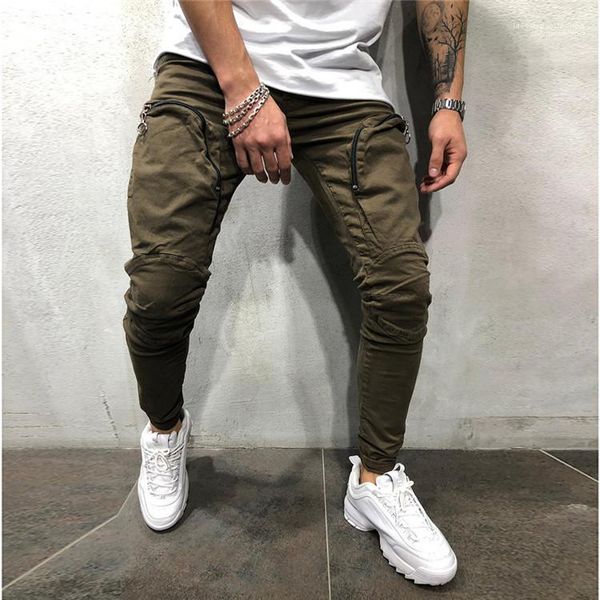

pants mens pencil pants designer sports stretch mens long trousers drawstring male fashion, Black