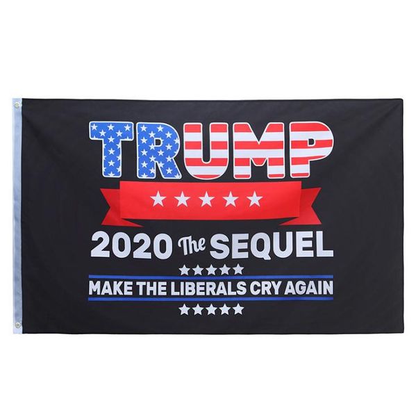 

2020 trump flag the sequel make liberals cry again garden flags outdoor polyester banner outdoor decorative 90*150cm sn1320