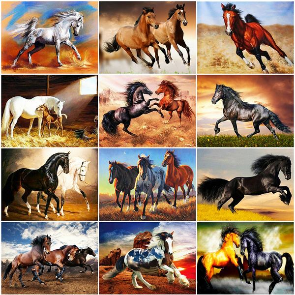 

wall art 5d diamond painting horse cross stitch full square mosaic animals diamond embroidery full set rhinestone picture craft