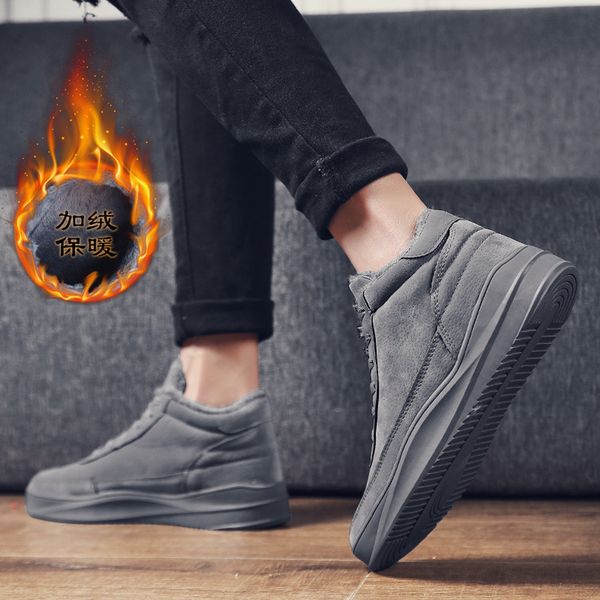 

winter shoes snow boots new brushed and thi warm shoes students cotton boots high school student lady -40, Black