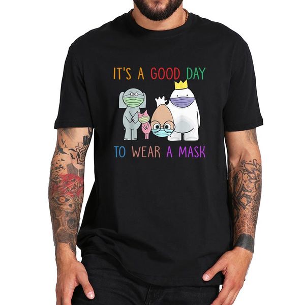 

it's a good day to wear a mask t shirt cute animals tshirt 100% cotton basic social distance tee