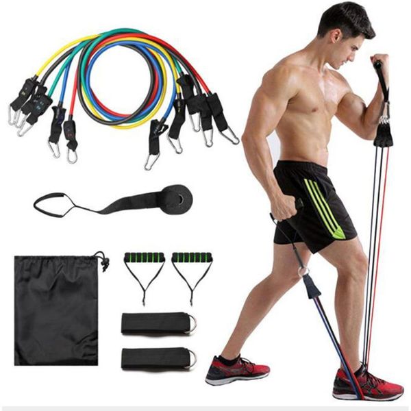 

11pcs resistance elastic exercise fitness training tube pull rope rubber expander pull rope fitness exercises resistance bands