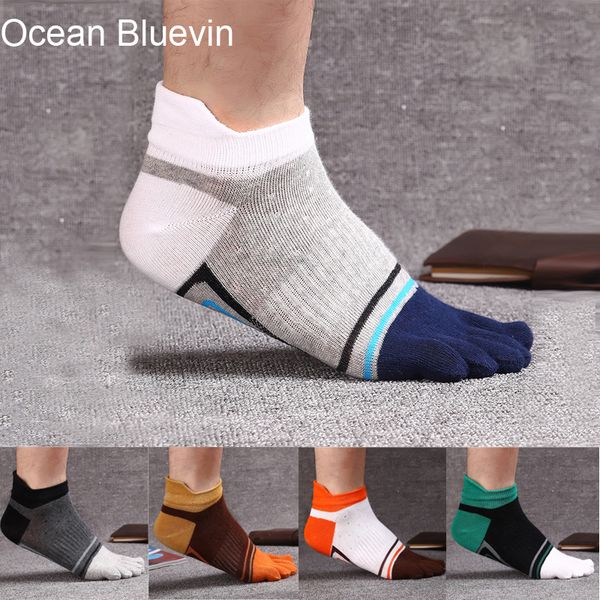 

new men's cotton five toe socks ankle protection spring summer autumn 5 colors breathable comfortable deodorant finger toes sock, Black