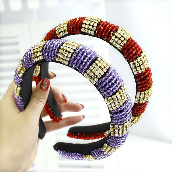 

vintage luxurious full rhinestone bead bezel hair band women headband girls hair accessories hoop clips opaska do wlosow