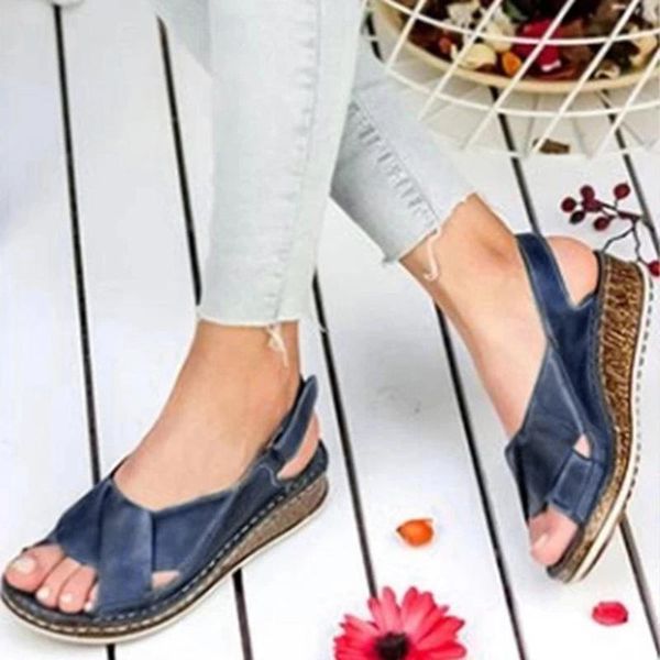 

women sandals summer female shoes women's peep toe wedge comfortable plus size female platform ladies 2020 new, Black