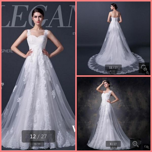 

202 amazing romantic lace appliques mermaid bride dress spaghetti strap sweetheart wedding gowns pleated bridal gown sale, White