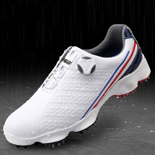 

golf men shoes waterproof antiskid shoes breathable button buckle sports shoe spiked nail sneakers edf88