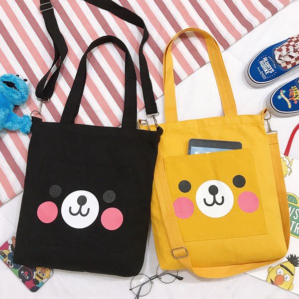 

canvas diagonal cross bag youth fashion casual version ladies large capacity shoulder bag black color messenger bags for women