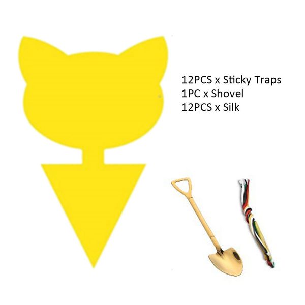 

12pcs home fruit fly indoor outdoor fungus gnats dual sided sticky traps catcher