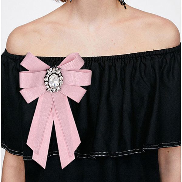 

zhini мода шарм женщины bowknot заявление ювелирные изделия ткань боути броши модные ручной зажим стержнями воротник броши для женщин, Gray