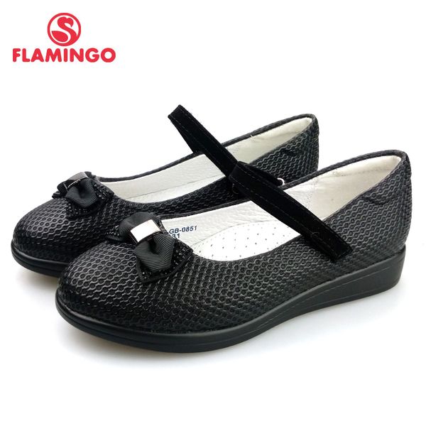 

flamingo new foot arch design a spring&summer hook&loop outdoor size 31-36 school shoes for girl 82t-gb-0851, Black;grey