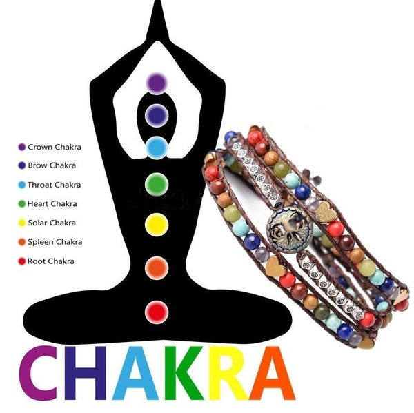 

chakra bracelet jewelry handmade wrap bracelet tree of life multi color spare crystal beads natural stone bracelet v191217, Golden;silver