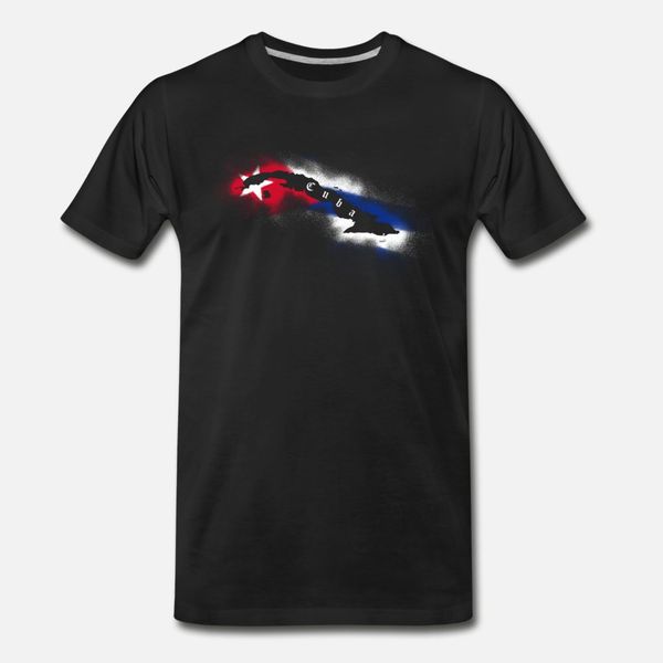 

cuba spray paint map t shirt men create short sleeve o neck family gift humor summer cool shirt