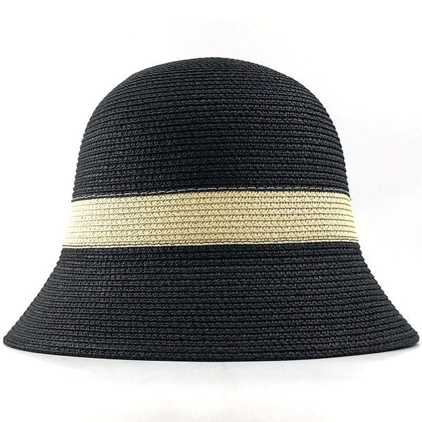 

summer fashion women straw hat lady summer sun hat visor cap panama style bucket cap strawhat beach outdoor girl, Blue;gray
