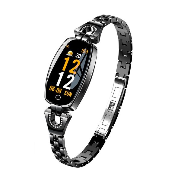 

696 h1 fashion women smart bracelet watch heart rate blood pressure fitness tracke wristband diamond smartwatch ip67 waterproof