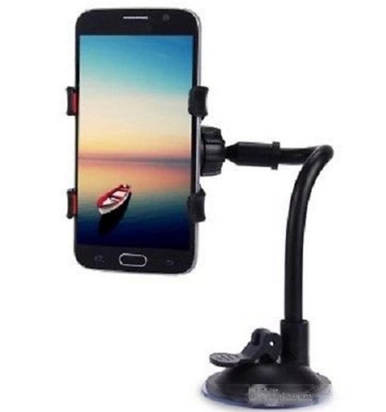 

universal car phone mount long arm clamp with double clip strong suction cup cell phone holder for iphone 8 x 7 samsung s8 llfa
