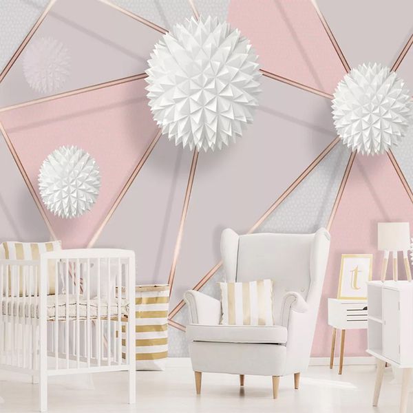 

custom self-adhesive mural wallpaper modern stereo ball geometric marble texture p wall paper living room bedroom home decor