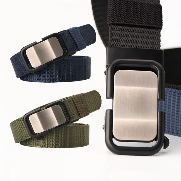 

fashion automatic buckle black canvas belt men's luxury belts outdoor tactical nylon leisure belt cintos, Black;brown