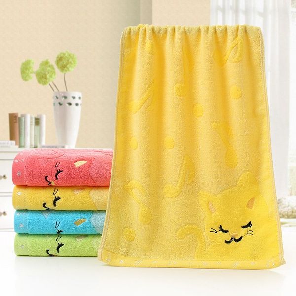 

4 color musical notes small towel bamboo fiber music cat soft towel children's jacquard embroidered wool towels