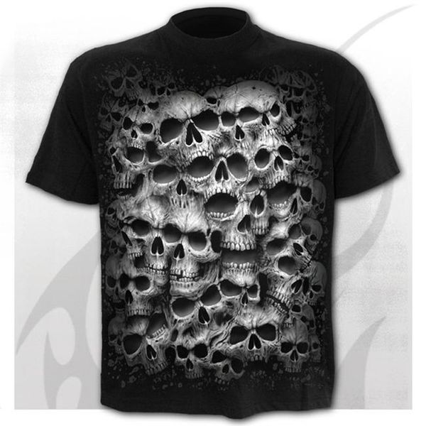

horror skull sleeve compression punisher new short 3d print shirts hentai oversized anime men clothing