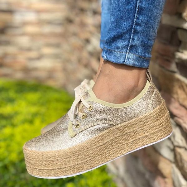 

litthing 2020 fashion shoes for woman sneakers casual thick bottom lace-up platform flats shoes loafers high incerasing, Black