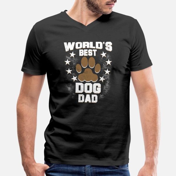 

world s dog dad t shirt men printed cotton round collar fit graphic comfortable summer style family shirt