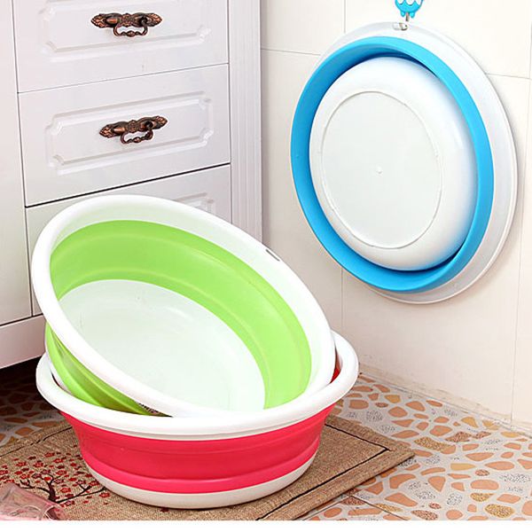 

30# portable folding bucket foldable basin folding bucket portable camping fishing car washing tool for bathroom kitchen
