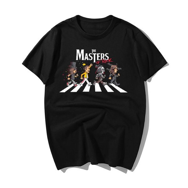 

the masters of rock fashion print t shirt men hip hop punk music tshirt mens summer cotton short sleeve tshirts