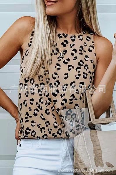 

2020r new honey comb summe leopard zipper sleeveless fashionable t-shirt for women, White