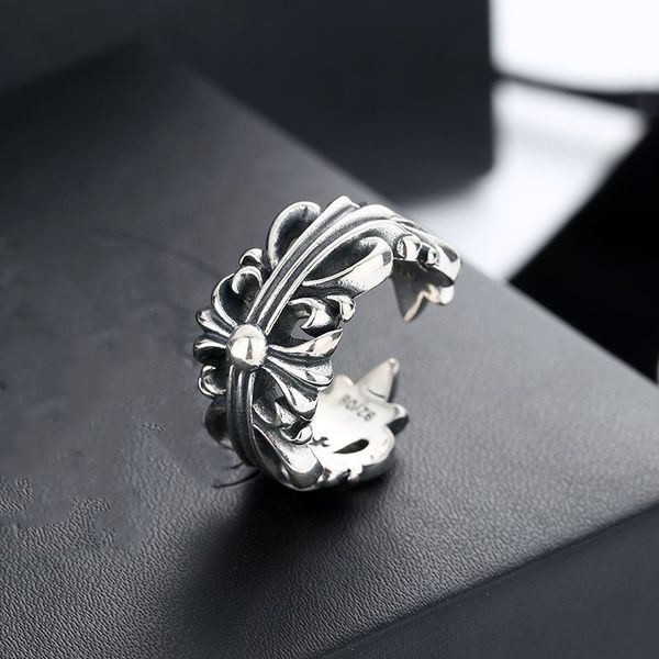 

selling open charm ring hip hop silver plated ring fashion pattern pattern ring adjustable size