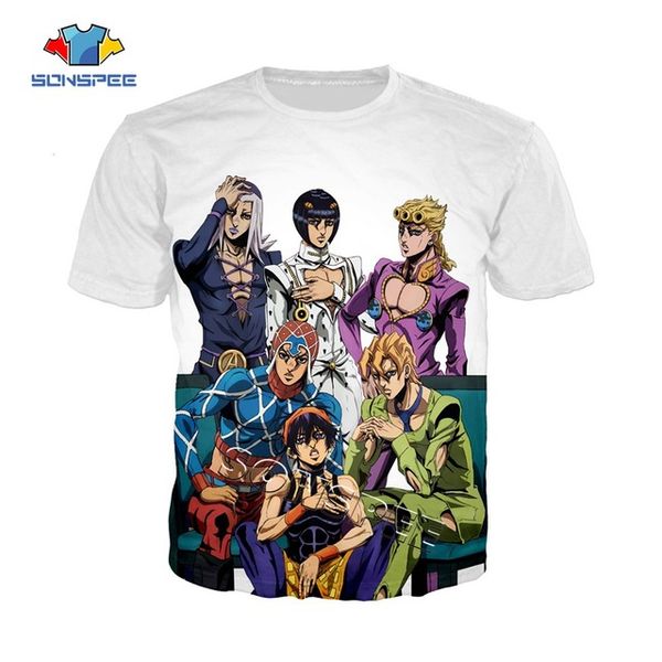 

jojo's bizarre adventure 3d anime printing summer men 3d print shirts hentai anime oversized men clothing