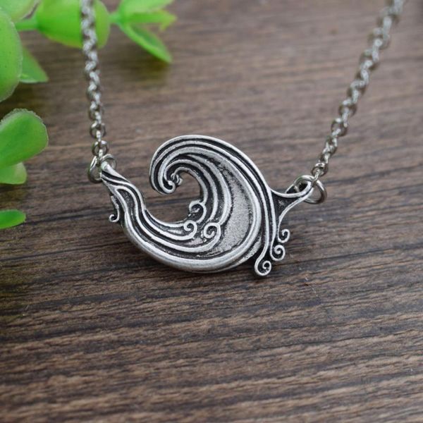 

sanlan 1pcs curl wave pendant surfer jewelry wave jewelry ocean great, Silver