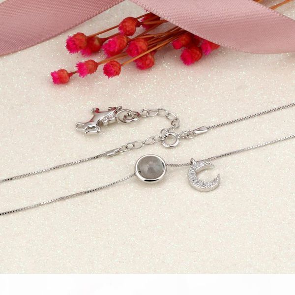 

s925 sterling silver multi-element fashion necklace female long tassel unicorn net red with the same temperament moon clavicle chain1
