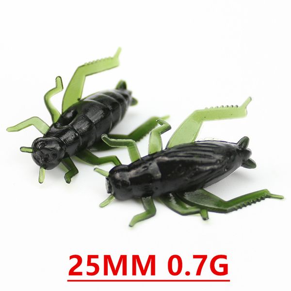 

50pcs 25mm 0.7g simulation cricket silicone fishing lure soft baits & lures pesca fishing tackle accessories