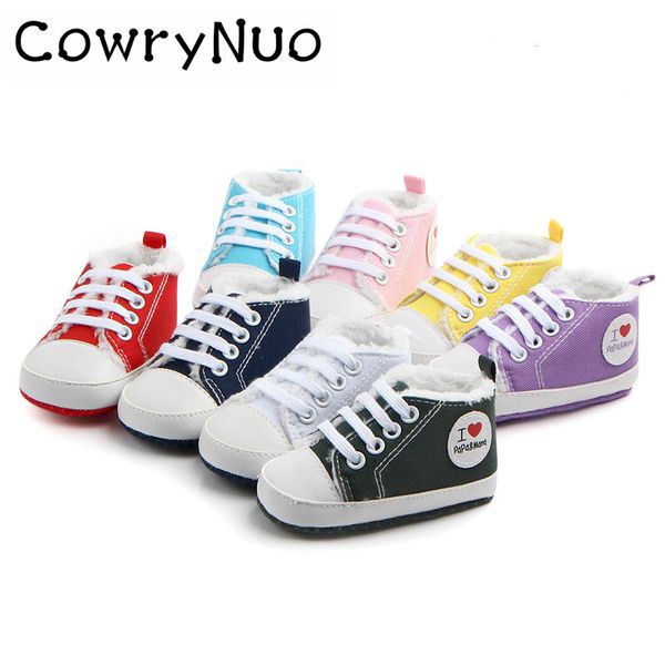 

warm baby infants fleece shoes i love papa mama winter first walker
