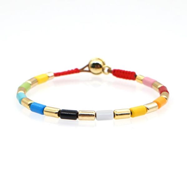 

shinus радуга браслет для женщин pulseras mujer moda 2020 эмали плитки браслеты пробки из бисера ручной работы boho повязка ювелирных подарк, Golden;silver