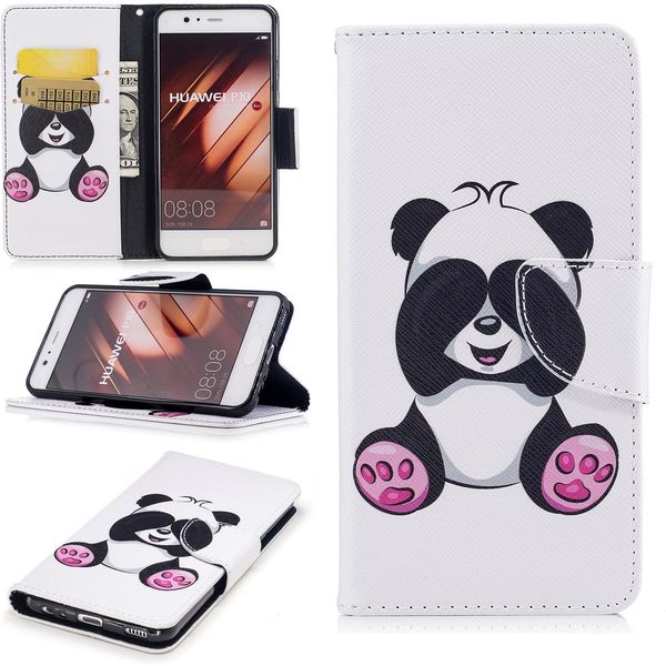 

cgjxsnew book cover case for huawei p10 p10 lite 3d panda butterfly cartoon leather cover for huawei p9 p9 lite p8 lite 2017