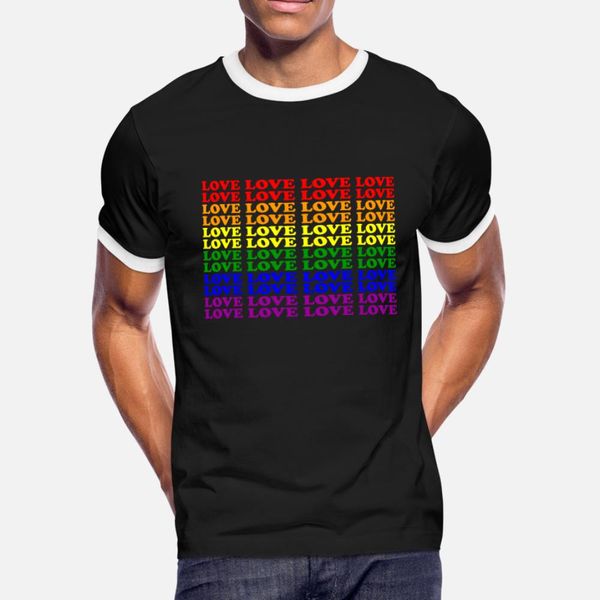 

lgbt gay pride love rainbow t shirt men create cotton round collar letter interesting funny summer letters shirt