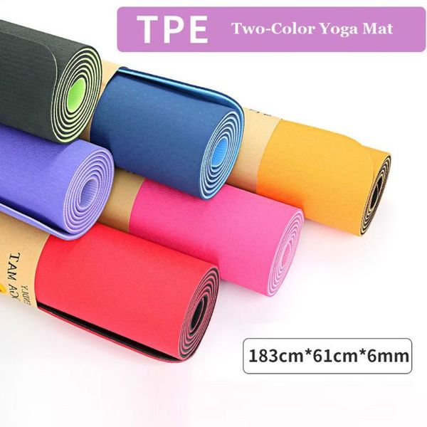 

yoga mats colchonetas gimnasia non-slip double color tpe eco friendly outdoor sports fitness mat accupressure trainieren matte