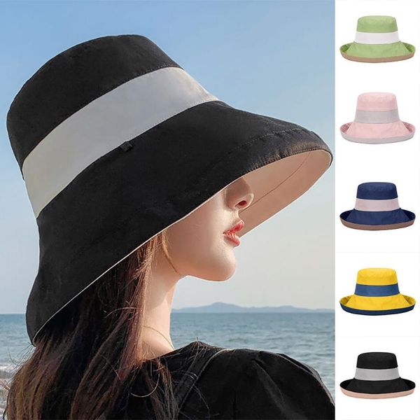 

wide brim hats 2021 summer hoilday women uv protection sun visor hat bucket cap floppy for foldable outdoor beach camping hat#g3, Blue;gray