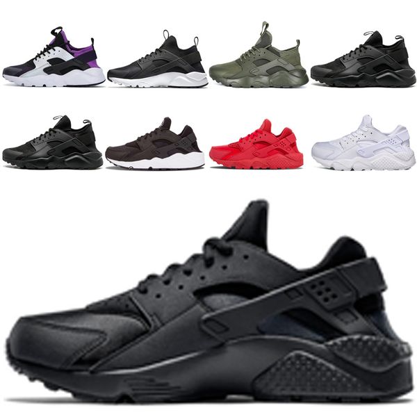 

new running shoes huarache 1.0 4.0 huarache men women triple black triple white black purple black white green sneakers chaussures