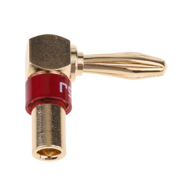 

right angle musical audio speaker cable banana plug connector adapter