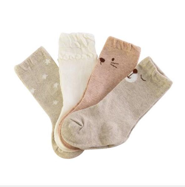 

3pair pack organic cotton high tube loose mouth children's socks infant child baby natural color cotton tube sock, Pink;yellow