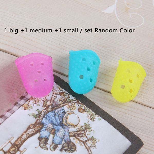 

3pcs finger protector set sewing tool stitching thimble anti slip rubber diy