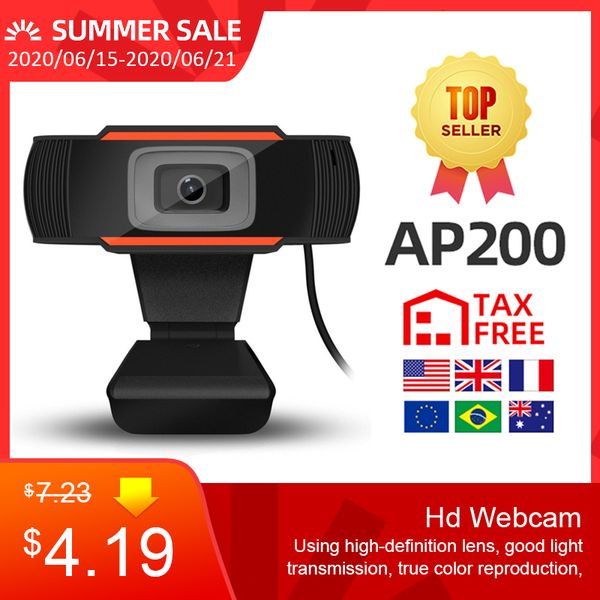 

1 pcs a870c usb 2.0 pc camera 480/720/1080p video record hd webcam web cam with mic for computer for pc laptop
