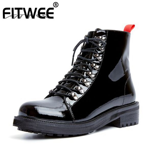 

boots fitwee genuine leather woman ankle corss strap round toe square heel solid color cool shoes ladies footwear size 34-39, Black