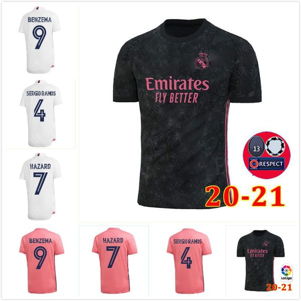 

2019 2020 2021 real madrid soccer jerseys asensio casemiro marcelo james modric jovic ramos hazard benzema football men kids kit shirt, Black;yellow
